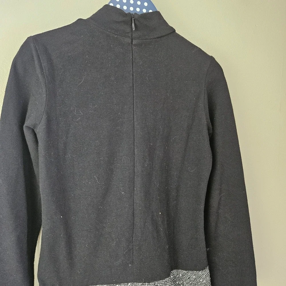 Catimini Bubble Dress Girls‎ Sz 7 Black Applique Tweed Long Sleeve
